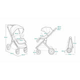Carucior 2 in 1, Lionelo, Mika, Cadru din aluminiu, Cu landou intarit si salteluta moale, Reversibil, Maner ajustabil, Plasa de tantari, Husa de ploaie, de picioare, 22 kg, Conform cu standardele europene de securitate EN1888-1 EN1888-2, EN1466, Gri