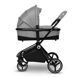 Carucior 2 in 1, Lionelo, Mika, Cadru din aluminiu, Cu landou intarit si salteluta moale, Reversibil, Maner ajustabil, Plasa de tantari, Husa de ploaie, de picioare, 22 kg, Conform cu standardele europene de securitate EN1888-1 EN1888-2, EN1466, Gri
