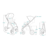Carucior sport, Lionelo, Annet Tour Lovin, Editie Limitata, De la nastere, Cu capotina impermeabila, Cu filtru UPF 50+, Cu maner reglabil, Plasa de tantari, Suport biberon, Saculet pentru picioare, Pana la 22 kg, Cu certificare TUV, Negru