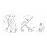 Carucior sport, Lionelo, Alexia, 6 luni+, Cu geanta pentru parinti, Amortizoare, Suport pentru biberon/pahar, Plasa de tantari, Saculet de picioare, Cu UPF50+, Cadru din aluminiu, 0- 15 kg, Conform cu standardul european de securitate EN1888-1, Gri