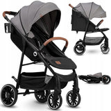 Carucior sport, Lionelo, Alexia, 6 luni+, Cu geanta pentru parinti, Amortizoare, Suport pentru biberon/pahar, Plasa de tantari, Saculet de picioare, Cu UPF50+, Cadru din aluminiu, 0- 15 kg, Conform cu standardul european de securitate EN1888-1, Gri