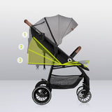 Carucior sport, Lionelo, Alexia, 6 luni+, Cu geanta pentru parinti, Amortizoare, Suport pentru biberon/pahar, Plasa de tantari, Saculet de picioare, Cu UPF50+, Cadru din aluminiu, 0- 15 kg, Conform cu standardul european de securitate EN1888-1, Gri