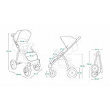 Carucior sport, Lionelo, Annet Plus, De la nastere, Cu accesorii si capotina XXL reglabila, 0 - 22 Kg, Conform cu standardele europene de securitate EN1888-1 si EN1888-2, Albastru Denim
