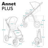 Carucior sport, Lionelo, Annet Plus, De la nastere, Cu accesorii si capotina XXL reglabila, 0 - 22 Kg, Conform cu standardele europene de securitate EN1888-1 si EN1888-2, Verde