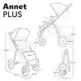 Carucior sport, Lionelo, Annet Plus, De la nastere, Cu accesorii si capotina XXL reglabila, 0 - 22 Kg, Conform cu standardele europene de securitate EN1888-1 si EN1888-2, Verde