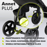 Carucior sport, Lionelo, Annet Plus, De la nastere, Cu accesorii si capotina XXL reglabila, 0 - 22 Kg, Conform cu standardele europene de securitate EN1888-1 si EN1888-2, Verde