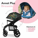 Carucior sport, Lionelo, Annet Plus Dreamin\', Editie limitata, De la nastere, Cu accesorii, 0 - 22 Kg, Conform cu standardele europene de securitate EN1888-1 si EN1888-2, Negru