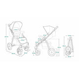 Carucior sport, Lionelo, Annet Plus Lovin\', Editie limitata, De la nastere, Cu accesorii, 0 - 22 Kg, Conform cu standardele europene de securitate EN1888-1 si EN1888-2, Negru