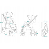 Carucior sport, Lionelo, Annet Tour, De la nastere, Cu capotina impermeabila, Cu filtru UPF 50+, Cu maner reglabil, Plasa de tantari, Suport biberon, Saculet pentru picioare, Pana la 22 kg, Cu certificare TUV, Negru