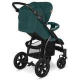 Carucior sport, Lionelo, Annet Tour, De la nastere, Cu capotina impermeabila, Cu filtru UPF 50+, Cu maner reglabil, Plasa de tantari, Suport biberon, Saculet pentru picioare, Pana la 22 kg, Cu certificare TUV, Verde