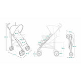 Carucior sport, Lionelo, Elia Tropical, Cu plasa de tantari, Conform cu standardul european de securitate EN1888-1, Turcoaz