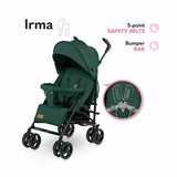 Lionelo - Carucior sport Irma, Cu husa de picioare, Cu plasa de tantari, Conform cu standardul european de securitate EN1888-1, Verde Inchis, Resigilat