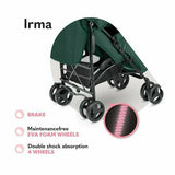 Lionelo - Carucior sport Irma, Cu husa de picioare, Cu plasa de tantari, Conform cu standardul european de securitate EN1888-1, Verde Inchis, Resigilat