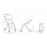 Carucior sport, Lionelo, Julie One, De la nastere, Greutate redusa, Cu accesorii, Cadru din aluminiu, 0-22 kg, Pliere compacta pentru avion, Conform cu standardele europene de securitate EN1888-1 si EN1888-2, Negru/Auriu