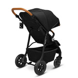 Carucior sport, Lionelo, Natt, De la nastere, Cu accesorii si capotina XXL reglabila, 0 - 22 kg, Conform cu standardele europene de securitate EN1888-1, EN1888-2, Negru Onyx