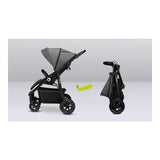 Carucior sport, Lionelo, Natt, De la nastere, Cu accesorii si capotina XXL reglabila, 0 - 22 kg, Conform cu standardele europene de securitate EN1888-1, EN1888-2, Negru Onyx