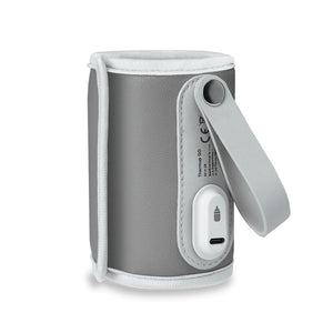 Incalzitor biberoane, Lionelo, ThermUp Go, Portabil, Temperatura constanta pana la 24 h, Incarcare USB, Gri