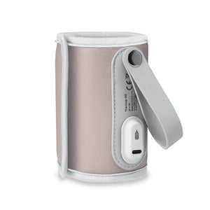 Incalzitor biberoane, Lionelo, ThermUp Go, Portabil, Temperatura constanta pana la 24 h, Incarcare USB, Roz