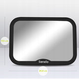 Oglinda auto retrovizoare, Lionelo, Sett, 25x18 cm, Rotire 360 grade, Universala, Black Carbon
