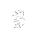 Patut co-sleeper, Lionelo, Aurora, 3 in 1, Cu leganare si setare unghiulara, Include saltea cu densitate T25 si geanta transport, Reglabil in 5 pozitii, Pana la 9 kg, 0 luni+, 85x60x66 cm, Certificari EN 1130:2019+AC:2020, EN 16890:2, Gri deschis