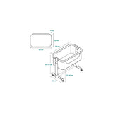 Patut co-sleeper, Lionelo, Leonie, Cu sistem de leganare, Cu setare unghiulara, Reglabil in 5 pozitii pe inaltime, Conform cu standardele europeane de securitate EN1130 si EN16890, Beige Sand