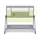 Patut co-sleeper, Lionelo, Luna, 2 in 1, Cu laterala culisanta, Cu setare unghiulara, Cu roti, Reglabil in 6 pozitii pe inaltime, Gri deschis