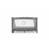Patut pliant, Lionelo, Flower, Cu doua nivele, Cu arcada, Geanta transport, Masuta de infasat, Bara cu jucarii, Fereastra laterala, 120x60 cm, Conform cu standardele europeane de securitate EN 716 si EN12221, Gri
