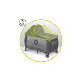Patut pliant, Lionelo, Sven Plus, 120x60 cm, Cu doua nivele, Cu arcada jucarii, masuta de infasat, vibratii, melodii, conform cu standardele europeane de securitate EN716 si EN12221, Grey