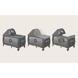 Patut pliant, Lionelo, Sven Plus, 120x60 cm, Cu doua nivele, Cu arcada jucarii, masuta de infasat, vibratii, melodii  conform cu standardele europeane de securitate EN716 si EN12221, Grey Scandi