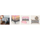 Patut pliant, Lionelo, Stefi, Cu un nivel, Cu intrare laterala cu fermoar, 2 roti, 120x60 cm, Conform cu standardul european de securitate EN 716, Roz Ombre