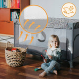 Patut pliant, Lionelo, Stefi, Cu un nivel, Cu intrare laterala cu fermoar, 2 roti, 120x60 cm, Conform cu standardul european de securitate EN 716, Yellow Lemon