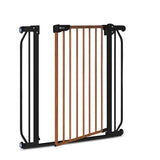 Poarta de siguranta, Lionelo, Truus Slim, Prin presiune, 105 cm, Conform cu standardul europeane de securitate EN1930, Negru/Natur