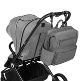 Rucsac impermeabil pentru mamici, Lionelo, Cube, Cu 12 compartimente si salteluta de schimbat, Cu prindere universala de carucior, 36 x 36 x 23 cm, Gri