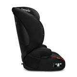 Scaun auto, Lionelo, Lars i-Size, Cu tetiera reglabila in 10 pozitii, Cu pozitionare spre sensul de mers, 15-36 Kg, 100-150 cm, Conform cu standardul european de securitate ECE R129/03, Negru/Rosu