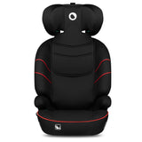Scaun auto, Lionelo, Lars i-Size, Cu tetiera reglabila in 10 pozitii, Cu pozitionare spre sensul de mers, 15-36 Kg, 100-150 cm, Conform cu standardul european de securitate ECE R129/03, Negru/Rosu
