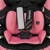 Scaun auto, Lionelo, Levi One i-Size, Universal, Instalare FWF, Cu tetiera reglabila in 10 pozitii, Cu spatar detasabil, 76-150 cm, Conform cu R129, Roz