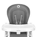 Scaun de masa, Lionelo, Linn Plus, Reglabil, 6 Pozitii pe inaltime, Spatar reglabil in 3 pozitii, Din metal, Conform cu standardul europeane de securitate EN14988, Gri