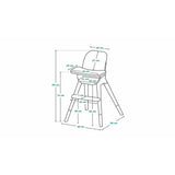 Scaun de masa, Lionelo, Koen, Din fag, 2 in 1, Transformabil, Sustine 30 kg, 6 luni+, Conform cu standardul european de securitate EN14988, Albastru