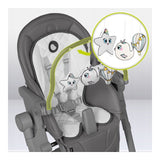Scaun de masa, Lionelo, Cora Plus, Multifunctional, Reglabil in 4 pozitii pe inaltime, Spatar reglabil in 3 pozitii, Cu bara de jucarii, Pliabil, Conform cu standardul european de securitate EN14988, Verde