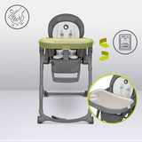 Scaun de masa, Lionelo, Cora Plus, Multifunctional, Reglabil in 4 pozitii pe inaltime, Spatar reglabil in 3 pozitii, Cu bara de jucarii, Pliabil, Conform cu standardul european de securitate EN14988, Verde