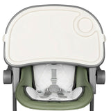 Scaun de masa, Lionelo, Cora Plus, Multifunctional, Reglabil in 4 pozitii pe inaltime, Spatar reglabil in 3 pozitii, Cu bara de jucarii, Pliabil, Conform cu standardul european de securitate EN14988, Verde