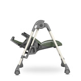 Scaun de masa si balansoar, Lionelo, Laurice, 2 in 1, Transformabil, Multifunctional, Inaltime si spatar reglabile, Cu melodii de leagan, 0 luni+, Conform cu standardele europene de securitate EN 14988, EN 16120, Verde