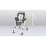 Scaun de masa si balansoar, Lionelo, Laurice, 2 in 1, Transformabil, Multifunctional, Inaltime si spatar reglabile, Cu melodii de leagan, 0 luni+, Conform cu standardele europene de securitate EN 14988, EN 16120, Verde
