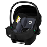 Scoica auto, Lionelo, i-Size Astrid, 0-13 Kg, 40-87 cm, Cu maner si capotina reglabile, Cu protectie laterala avansata, Salteluta confortabila, Testat ADAC, Conform cu standardul european de securitate R129, Negru/Gri