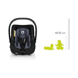 Scoica auto, Lionelo, i-Size Astrid, 0-13 Kg, 40-87 cm, Cu maner si capotina reglabile, Cu protectie laterala avansata, Salteluta confortabila, Testat ADAC, Conform cu standardul european de securitate R129, Negru/Gri