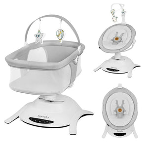 Set 2 in 1, Balansoar si landou, Lionelo, Bella, Rotative 360, Ecran tactil si telecomanda, Electric, Scaun reglabil, 6 miscari unice, 5 viteze, Cu melodii, Gri