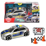 Masina de politie Dickie Toys Audi RS3 1:32 15 cm cu lumini, sunete si accesorii