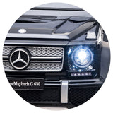 Masinuta electrica Chipolino SUV Mercedes Maybach G650 black cu scaun din piele si roti EVA
