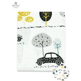 Cearceaf cu elastic, MimiNu, Pentru patut 140X70 cm, Din bumbac certificat Oeko Tex Standard 100, Childrens Journey Grey