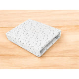 Cearceaf cu elastic, MimiNu, Pentru pat 160x80 cm, Din bumbac certificat Oeko Tex Standard 100, Mini Gray Stars